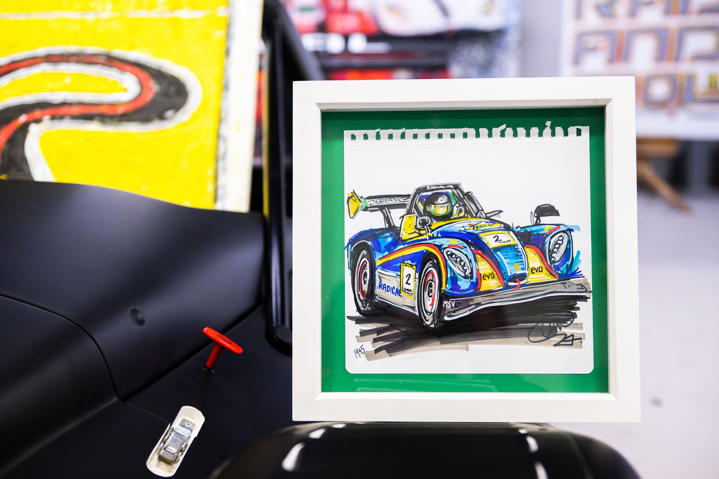 水彩画「ドナルドレーガン号」 Radical Motorsport | News | Popbangcolour Art Car to Race at